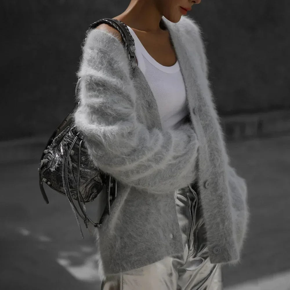 Dam Stickad Cardigan – Mjuk &amp; Mångsidig Komfort