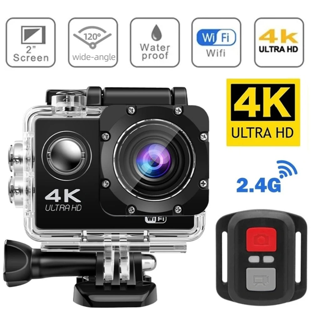 Ultra HD Sport Pro Kamera - 4K, WiFi-aktivert, Vattentät