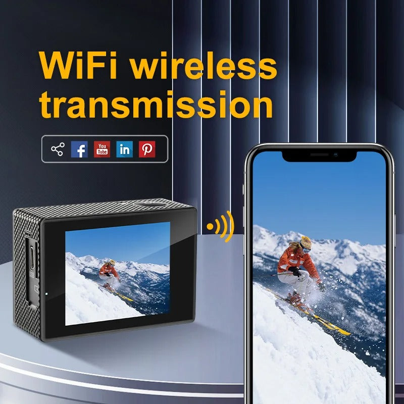 Ultra HD Sport Pro Kamera - 4K, WiFi-aktivert, Vattentät