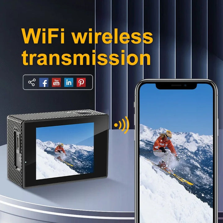 Ultra HD Sport Pro Kamera - 4K, WiFi-aktivert, Vattentät