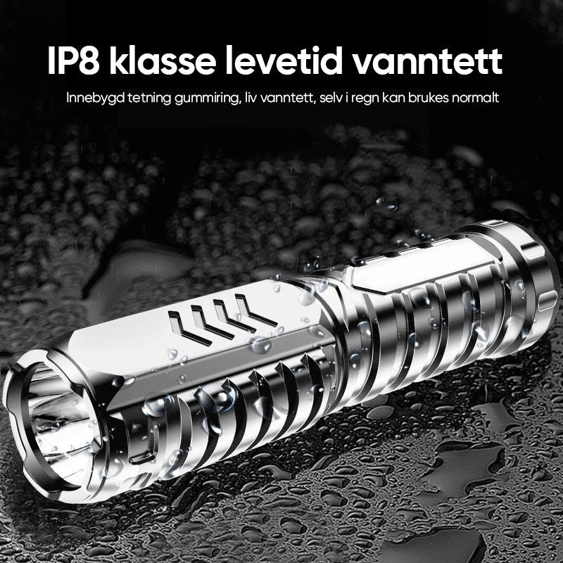 Uppladdningsbar LED Lommelykt - Vattentät | 3 Lysmoduser