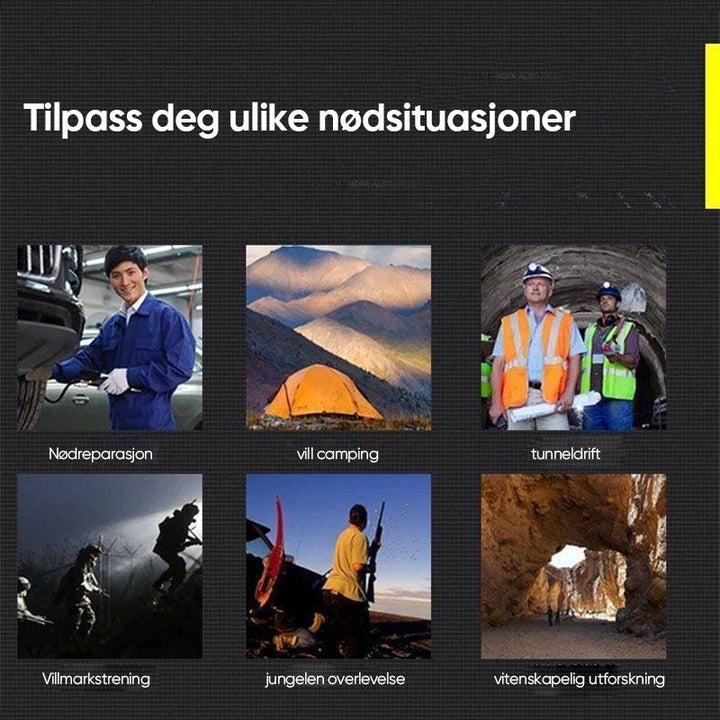 Uppladdningsbar LED Lommelykt - Vattentät | 3 Lysmoduser
