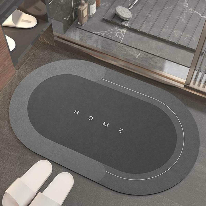 Oval Hurtigtörkende Gulvmatte med Halksäker Bakside