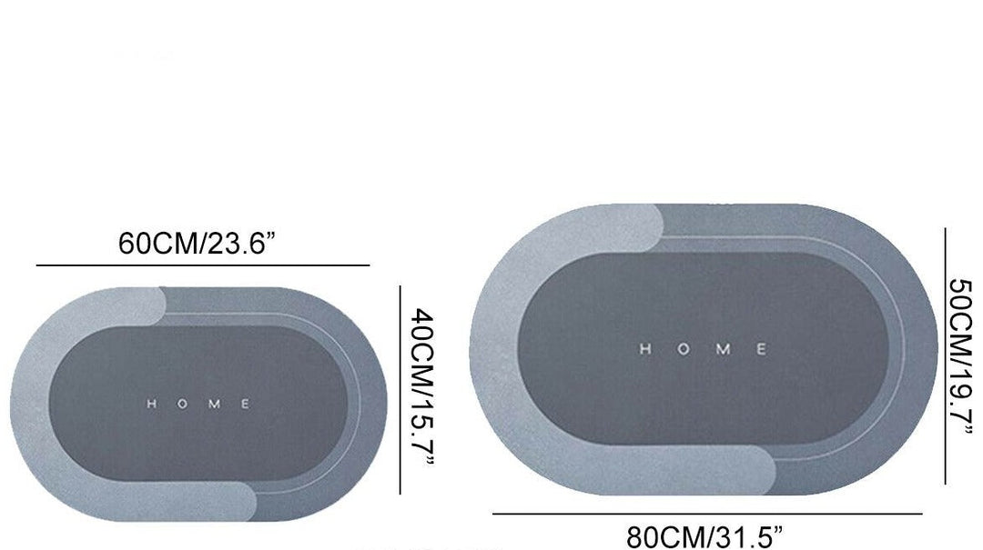 Oval Hurtigtörkende Gulvmatte med Halksäker Bakside