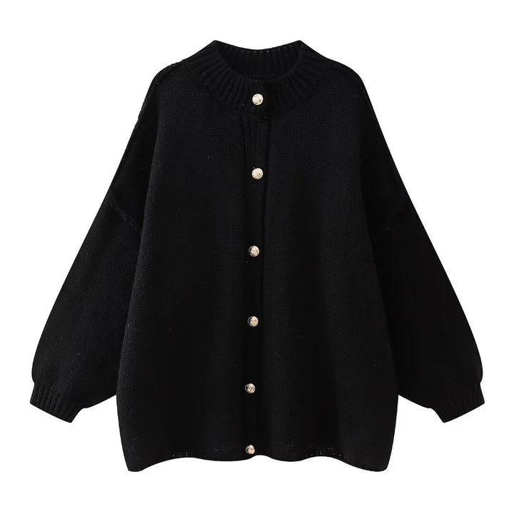 Bekväm Oversized Dam Cardigan med Knappar