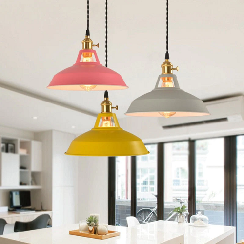 Inomhus Hengende Pastellampe i Metall – Retro Design