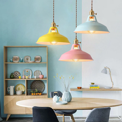Inomhus Hengende Pastellampe i Metall – Retro Design