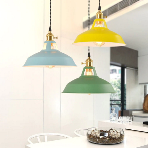 Inomhus Hengende Pastellampe i Metall – Retro Design