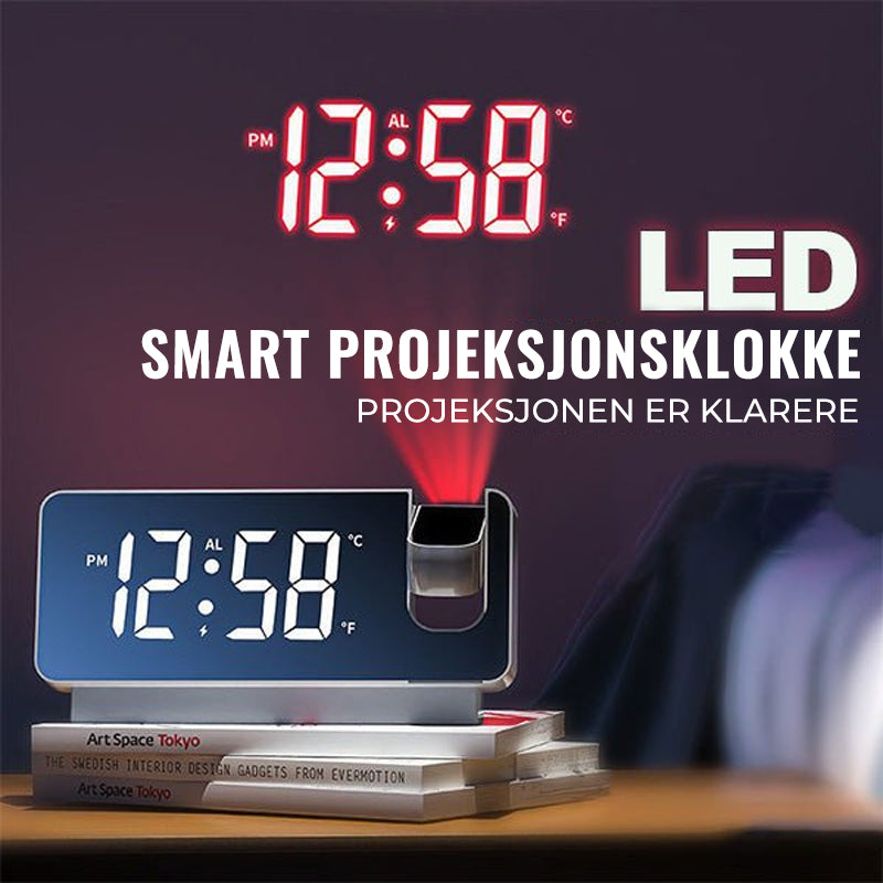 Smart digital projeksjonsklokke - Tid på veggen eller taket