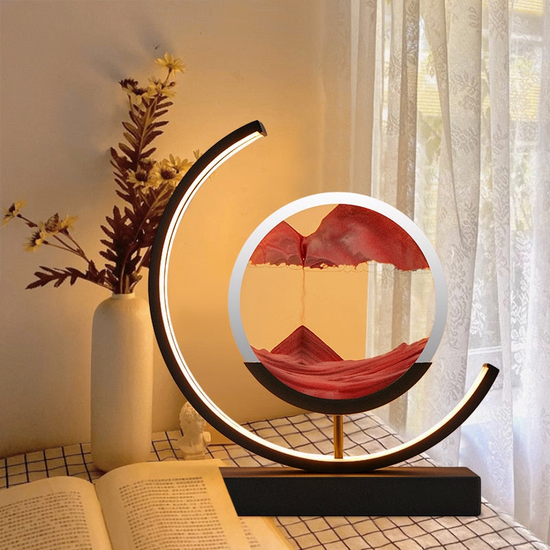 Quicksand-bordslampa - Unik, avslappende 3D-sandmaleri