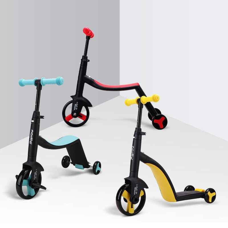 3-i-1 Barnescooter: Balans-, Trehjulssykkel &amp; Sparkesykkel