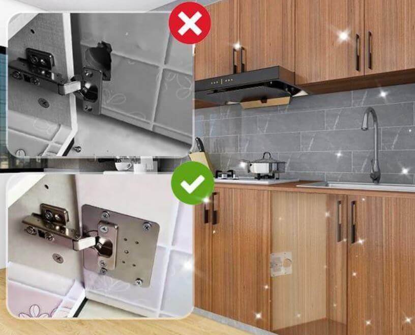 Reparasjonsplate för Dörhengsler, Rustfritt Stål, Universell