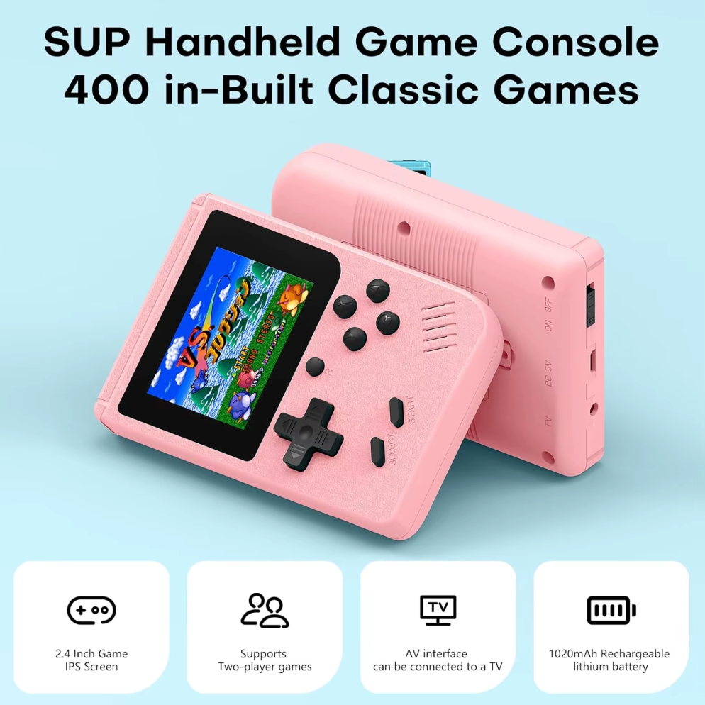 400 i 1 Spillkonsoll - Retro Lommeformat Gaming