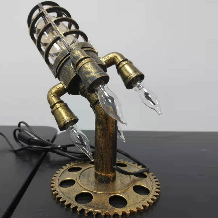 Retro Rakettlampe: Unik Steampunk Dekorasjon med LED Flammeeffekt