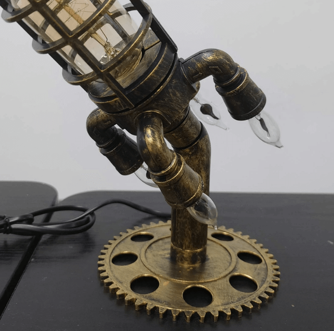 Retro Rakettlampe: Unik Steampunk Dekorasjon med LED Flammeeffekt