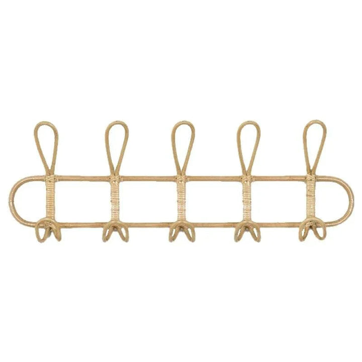 Retro Vegghenger i Rattan med Funktionella Krokar
