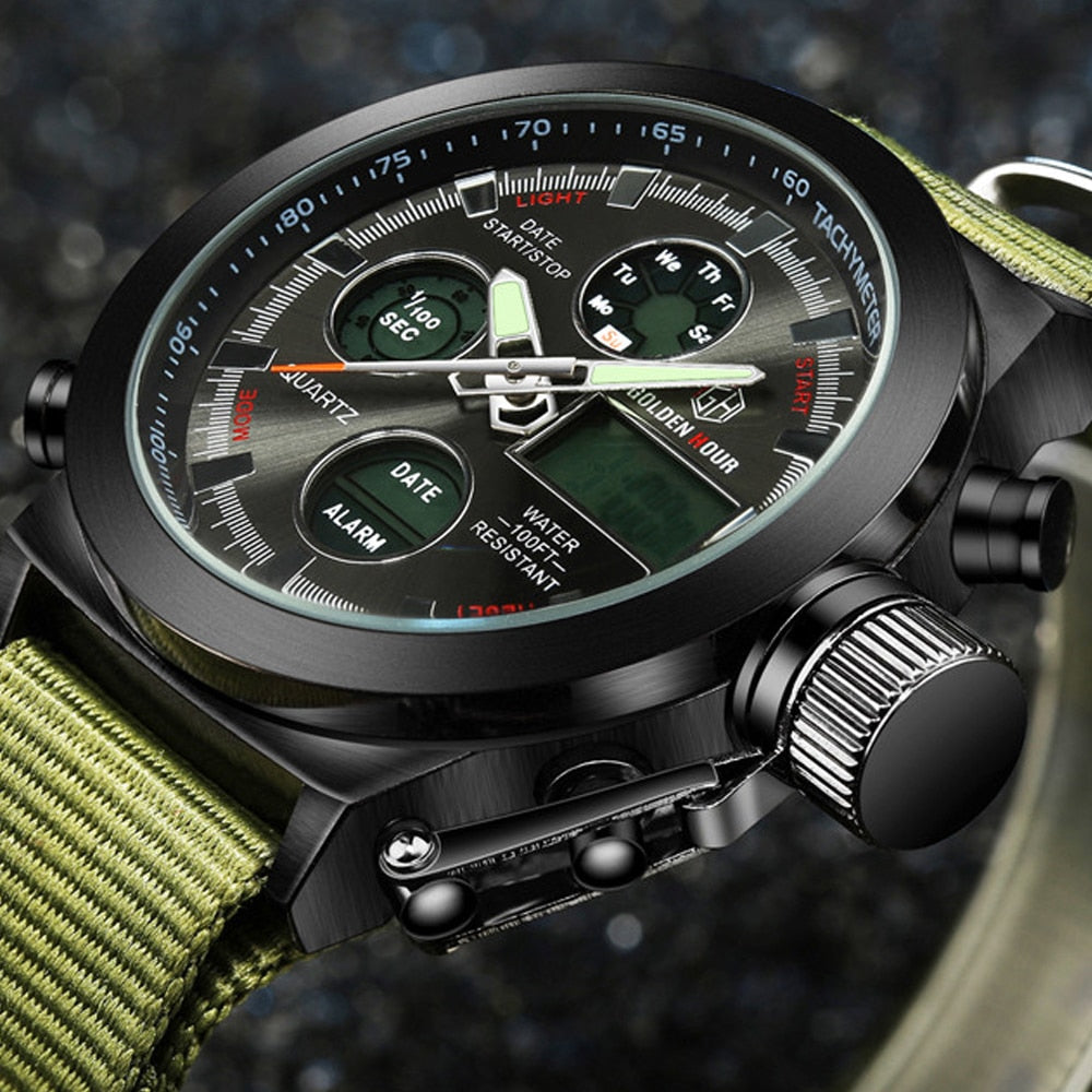 Militärklokke för Män – Robust med Dual Display