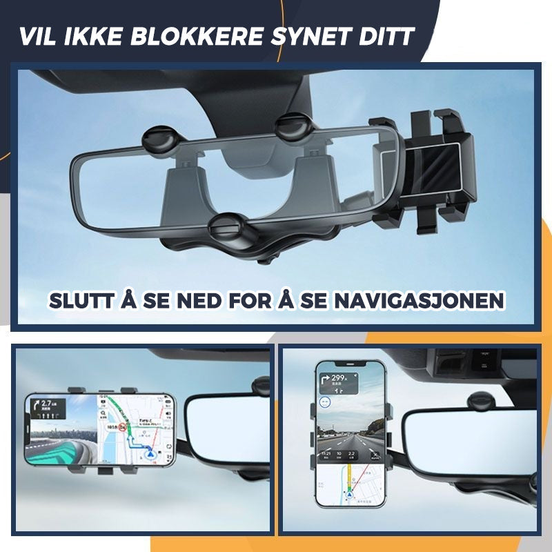 Telefonholder för Bil | Roterbar och Uttrekkbar | 360° Justering