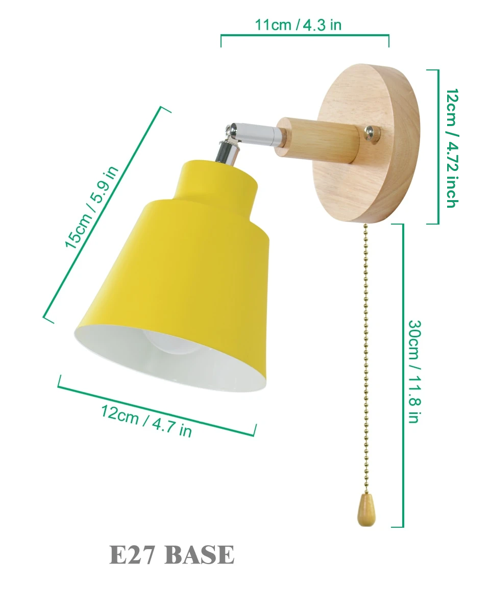 Roterbar Vägglampa med Trekkkjedebryter för Flexibel Belysning