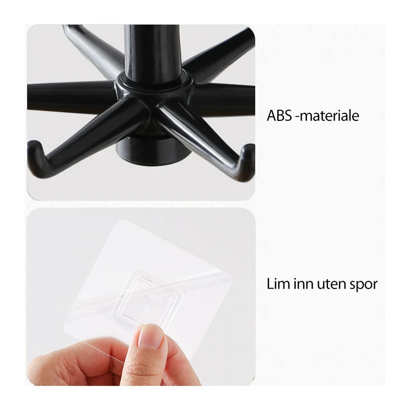 360° Roterende Knagg - Perfekt för Lagring hemma och Resa
