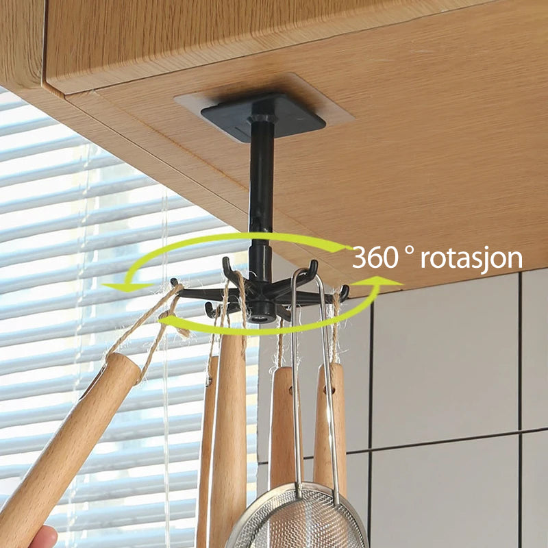360° Roterende Knagg - Perfekt för Lagring hemma och Resa