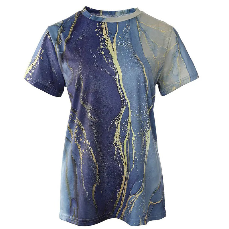 Rund Hals T-skjorta Kvinnor - Blommor &amp; Butterfly Design