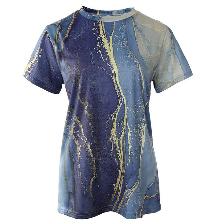 Rund Hals T-skjorta Kvinnor - Blommor &amp; Butterfly Design