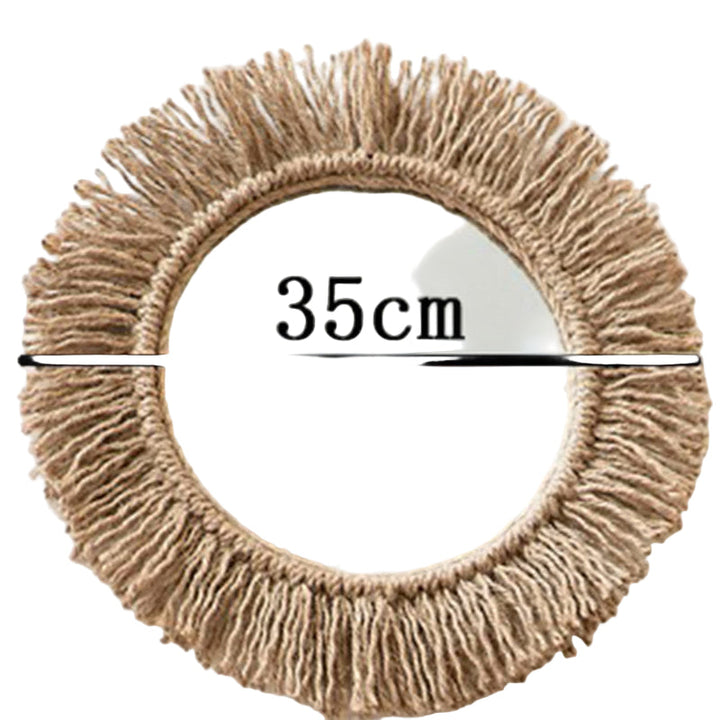 Dekorativt Veggspeil i Boho Stil med Hampetau