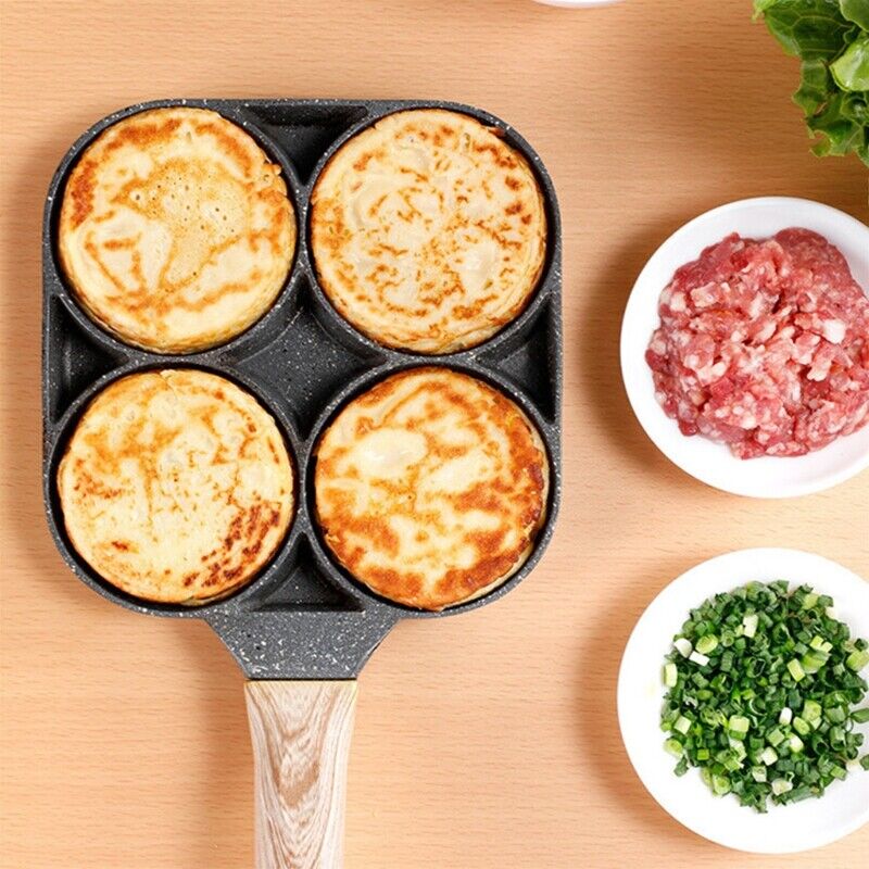 Stekepanne i Rustfritt Stål för 4 Egg med Nonstick Belegg