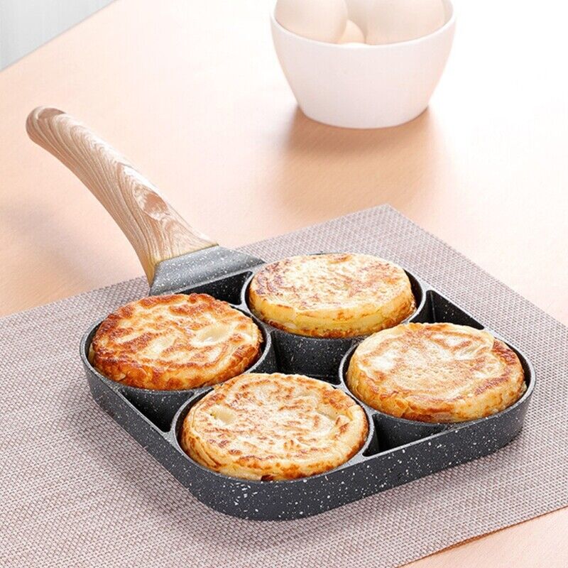 Stekepanne i Rustfritt Stål för 4 Egg med Nonstick Belegg