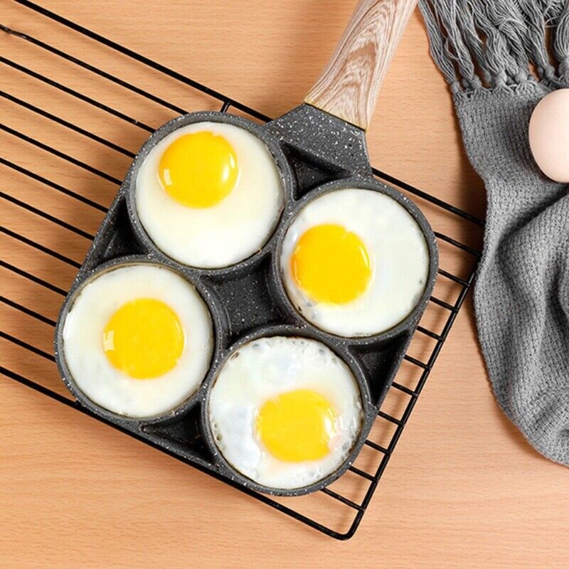 Stekepanne i Rustfritt Stål för 4 Egg med Nonstick Belegg