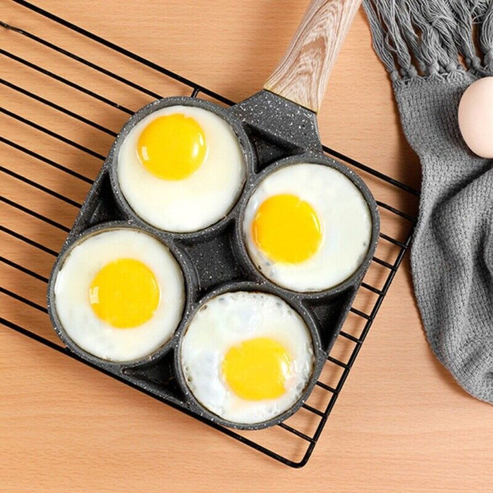 Stekepanne i Rustfritt Stål för 4 Egg med Nonstick Belegg