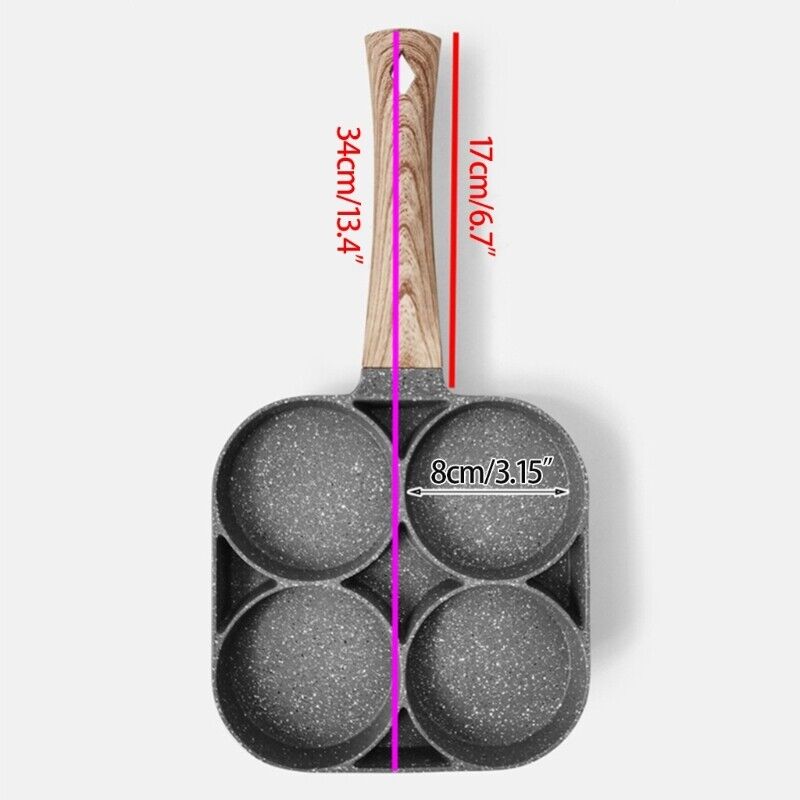 Stekepanne i Rustfritt Stål för 4 Egg med Nonstick Belegg