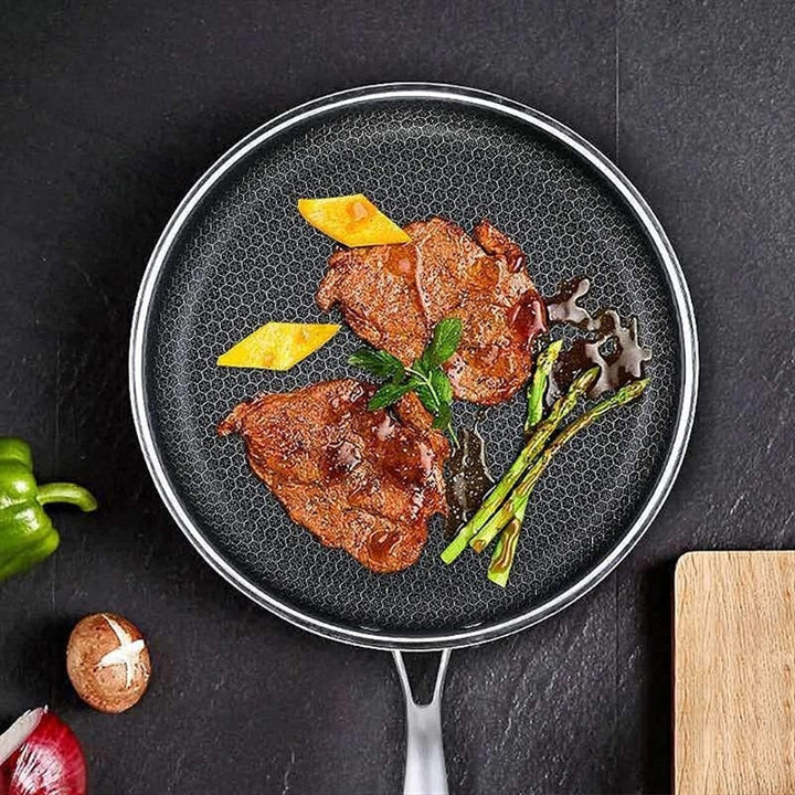Rustfritt Stål Stekepanne - Non-Stick Pixel Teknik