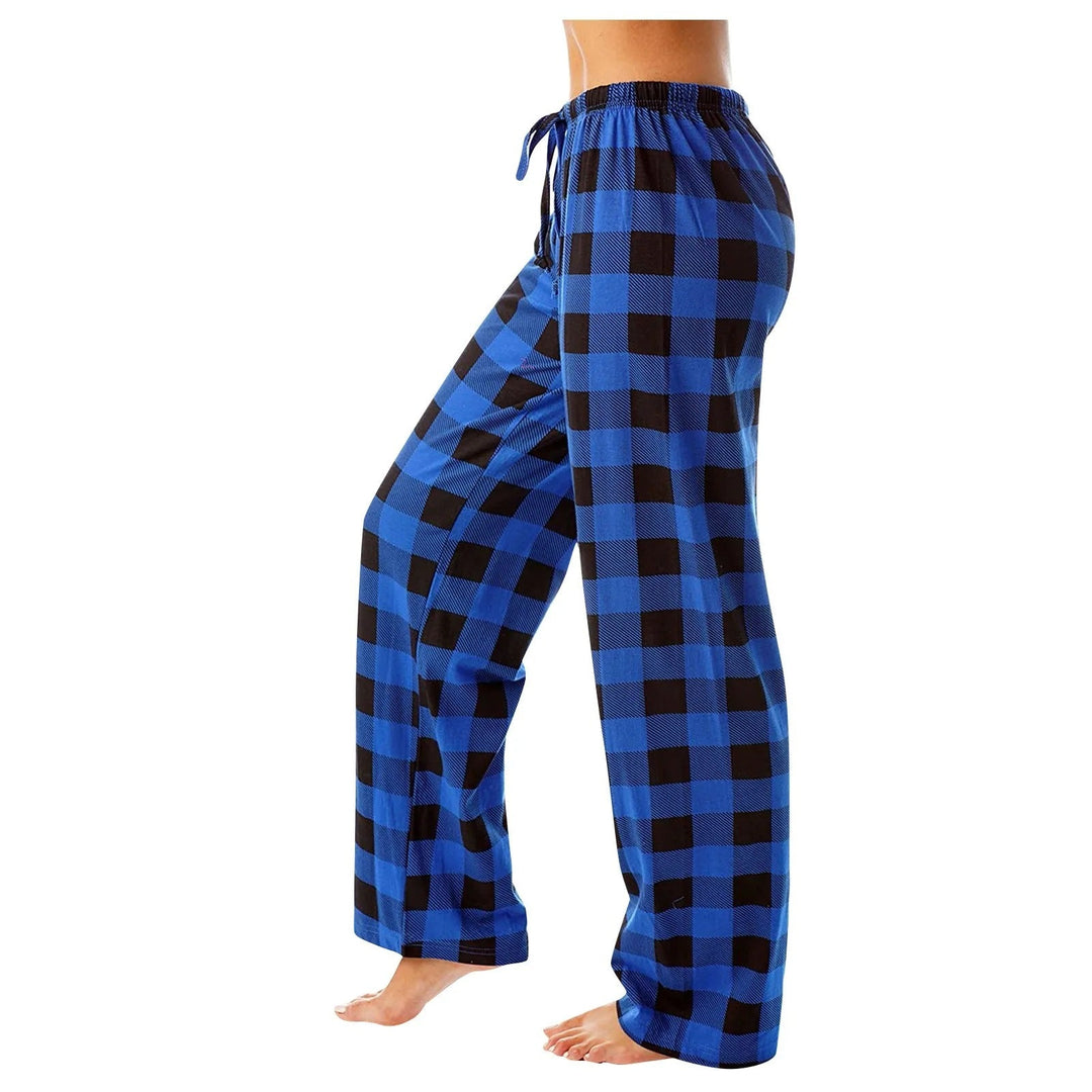 Rutig pyjamasbukser för kvinnor – Varm och snygg komfort
