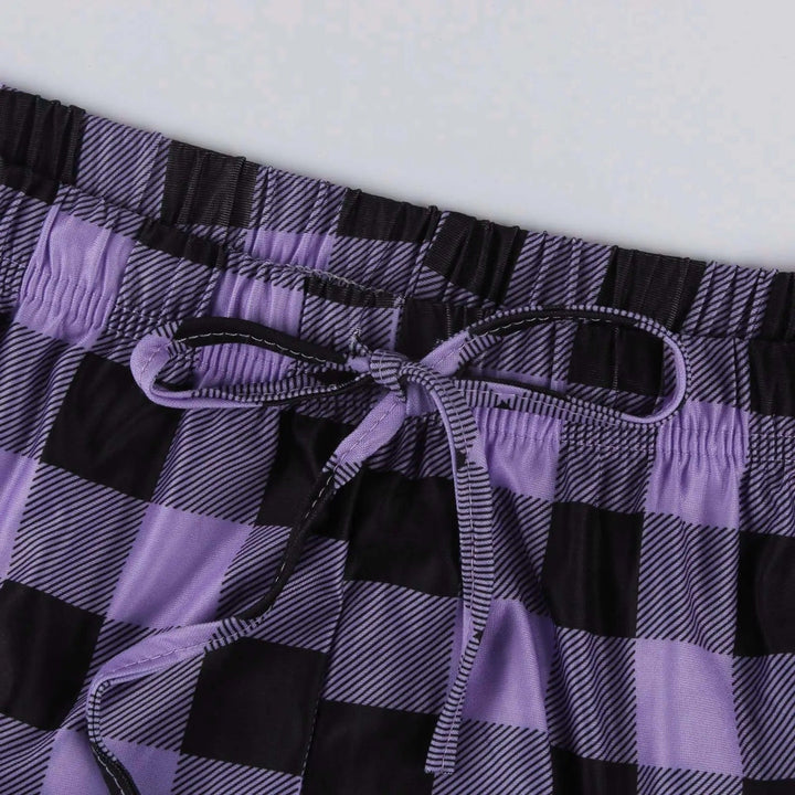 Rutig pyjamasbukser för kvinnor – Varm och snygg komfort