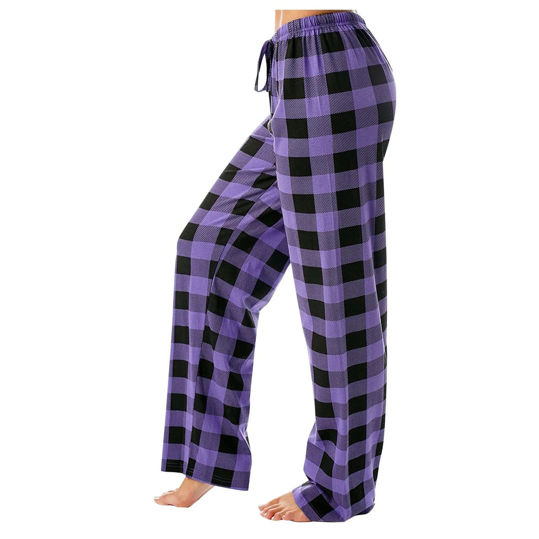 Rutig pyjamasbukser för kvinnor – Varm och snygg komfort
