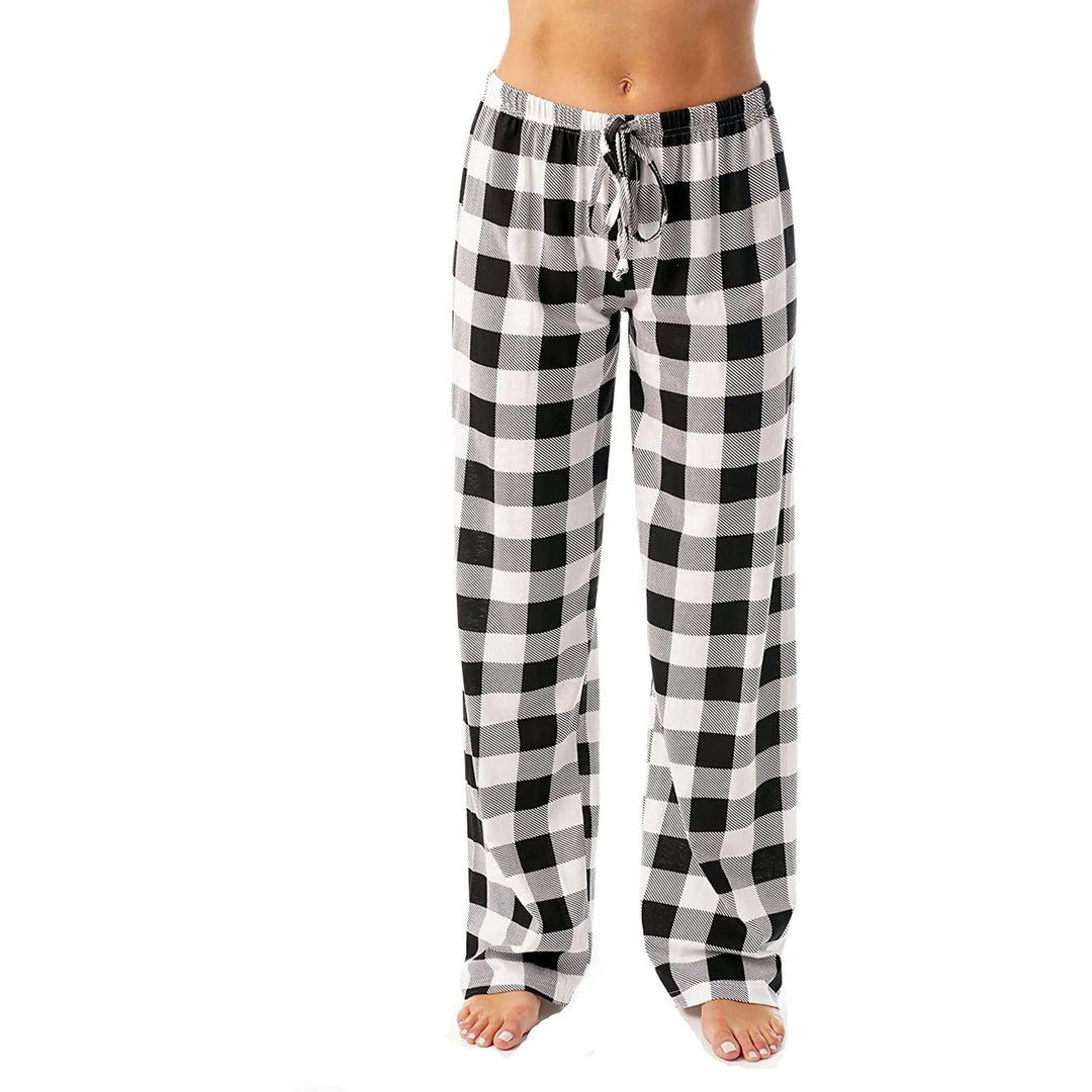 Rutig pyjamasbukser för kvinnor – Varm och snygg komfort