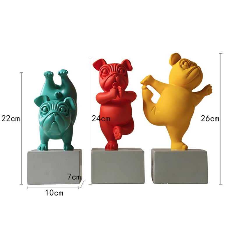 Yoga Bulldog Figur för Hjemmedekorasjon