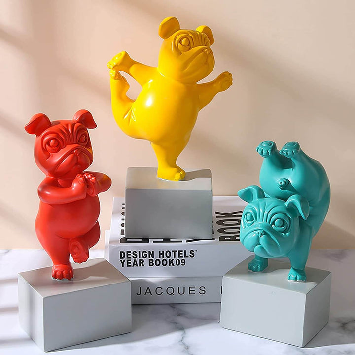 Yoga Bulldog Figur för Hjemmedekorasjon