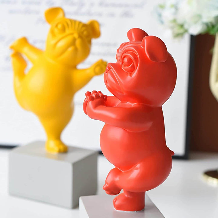 Yoga Bulldog Figur för Hjemmedekorasjon