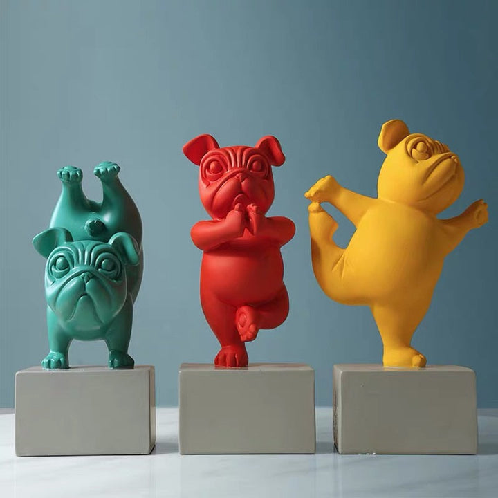 Yoga Bulldog Figur för Hjemmedekorasjon