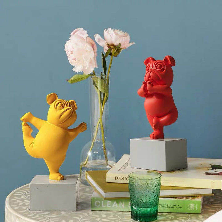 Yoga Bulldog Figur för Hjemmedekorasjon