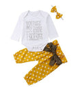 Baby Flicka Romper Set med Tryck