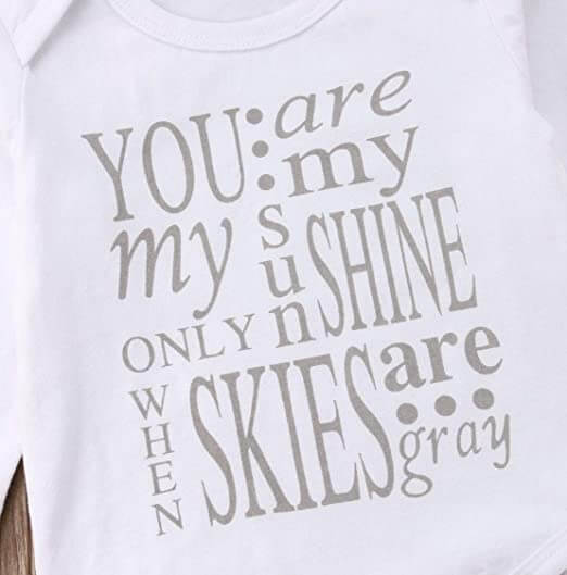 Baby Flicka Romper Set med Tryck
