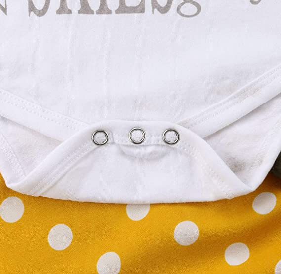 Baby Flicka Romper Set med Tryck