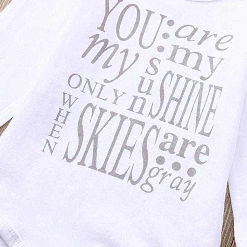 Baby Flicka Romper Set med Tryck