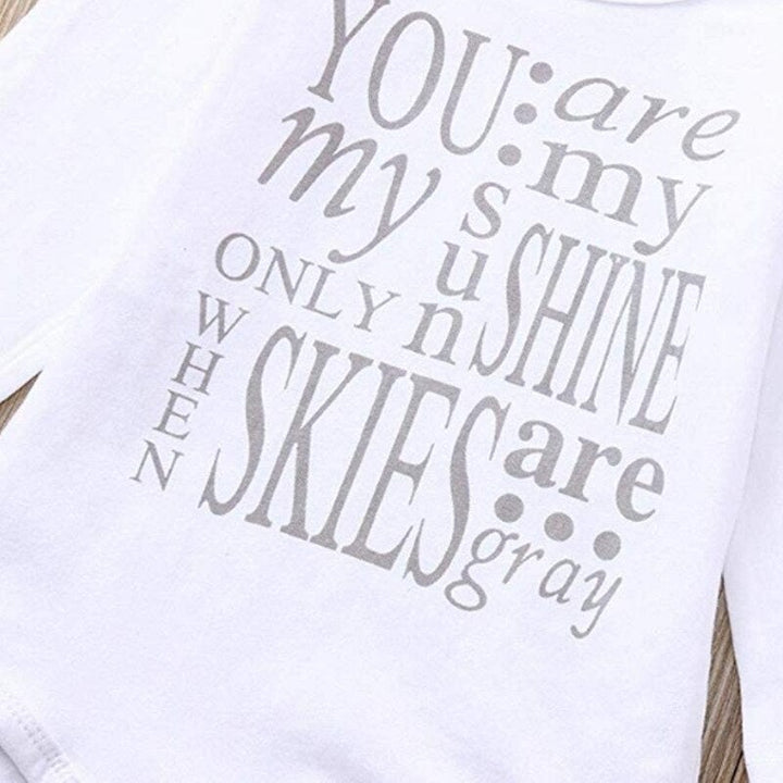 Baby Flicka Romper Set med Tryck