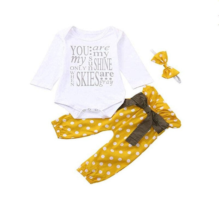Baby Flicka Romper Set med Tryck