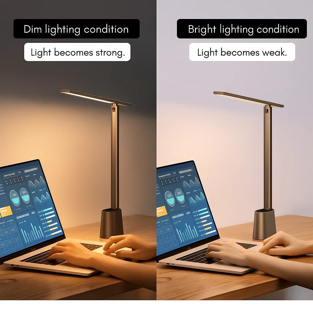 Sammenleggbar LED Bordslampa med Dimming – Idealisk för Hjemmekontoret